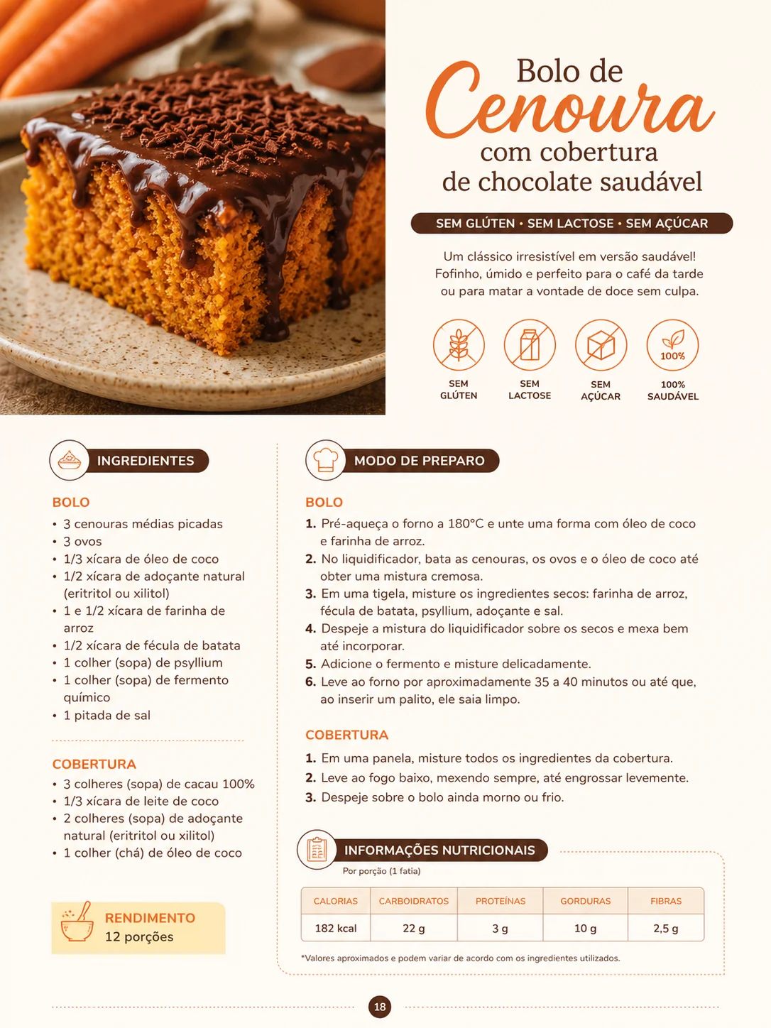 Prévia de receita do material Doces Saudáveis