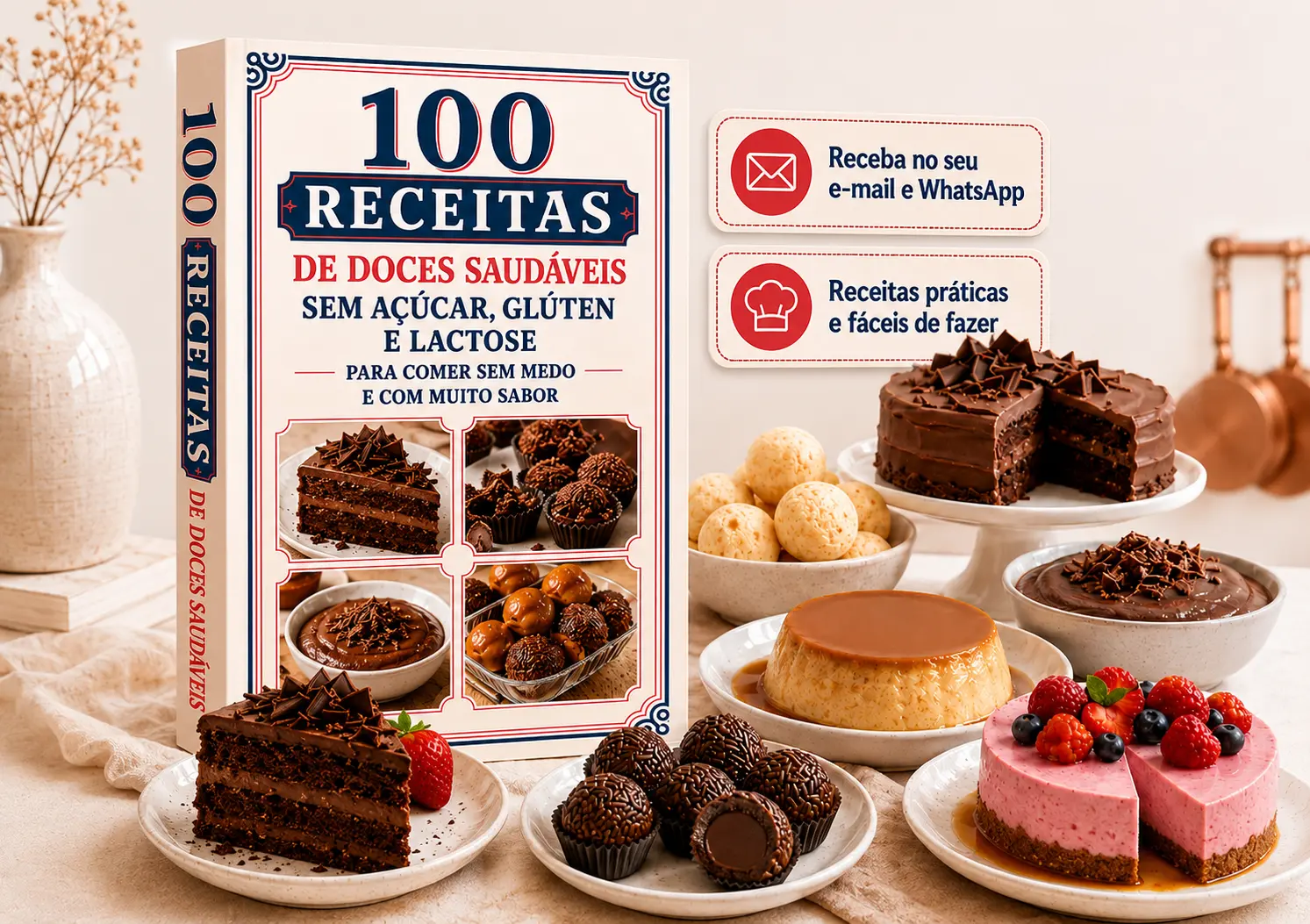 Demonstração das receitas doces saudáveis